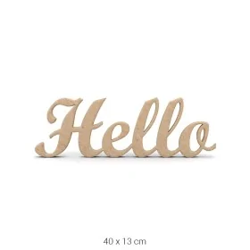 DS121 "Hello" Yazılı Dekoratif Duvar Süsü Ham Ahşap Boyanabilir Obje